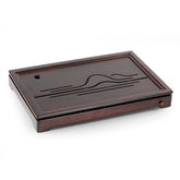 栗色觀山月竹茶盤 49.5*33.8*6.5cm